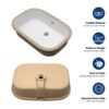 Undermount Bathroom Sink 22" X 15.25" With Overflow Sleek, High Temperature Fired, Stain Resistant, Smooth Polished Surface - White - Image 7