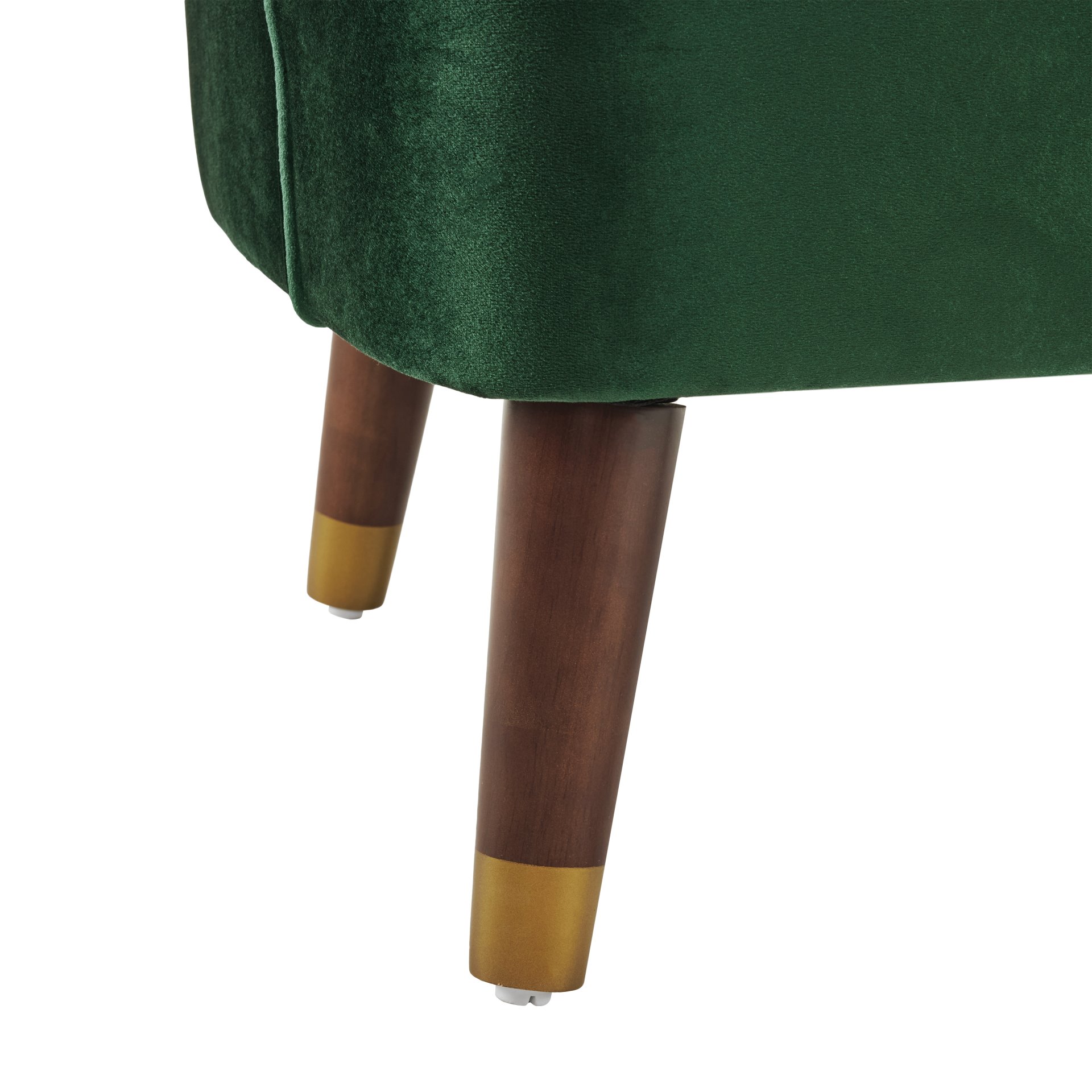 Luxurious Upholstered Barrel Accent Chair With Wooden Legs - Emerald - Image 9