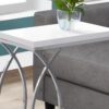 Accent Table, C - Shaped, Contemporary - White - Image 3