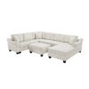 Contemporary U Shaped Sectional Sofa With Movable Storage Ottoman - White - Image 14