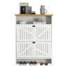 4 Layer Folding Shoe Cabinet With Metal Rounded Corners Convenient Shoe Storage - White - Image 20