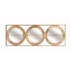 3 Mirror Piece Wall Mirror InRectangular Frame, Home Wall Decor For Bedroom Living Room - Brown - Image 3