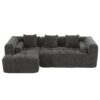 Sectional Sofa Full Compressed Sofa Modular Sofa Couch Free Combined Sofa With Deep Seating And 2 Side Pockets For Living Room - Gray - Image 17