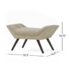 Hariata - Contemporary Fabric Tufted Ottoman Bench - Beige - Image 3