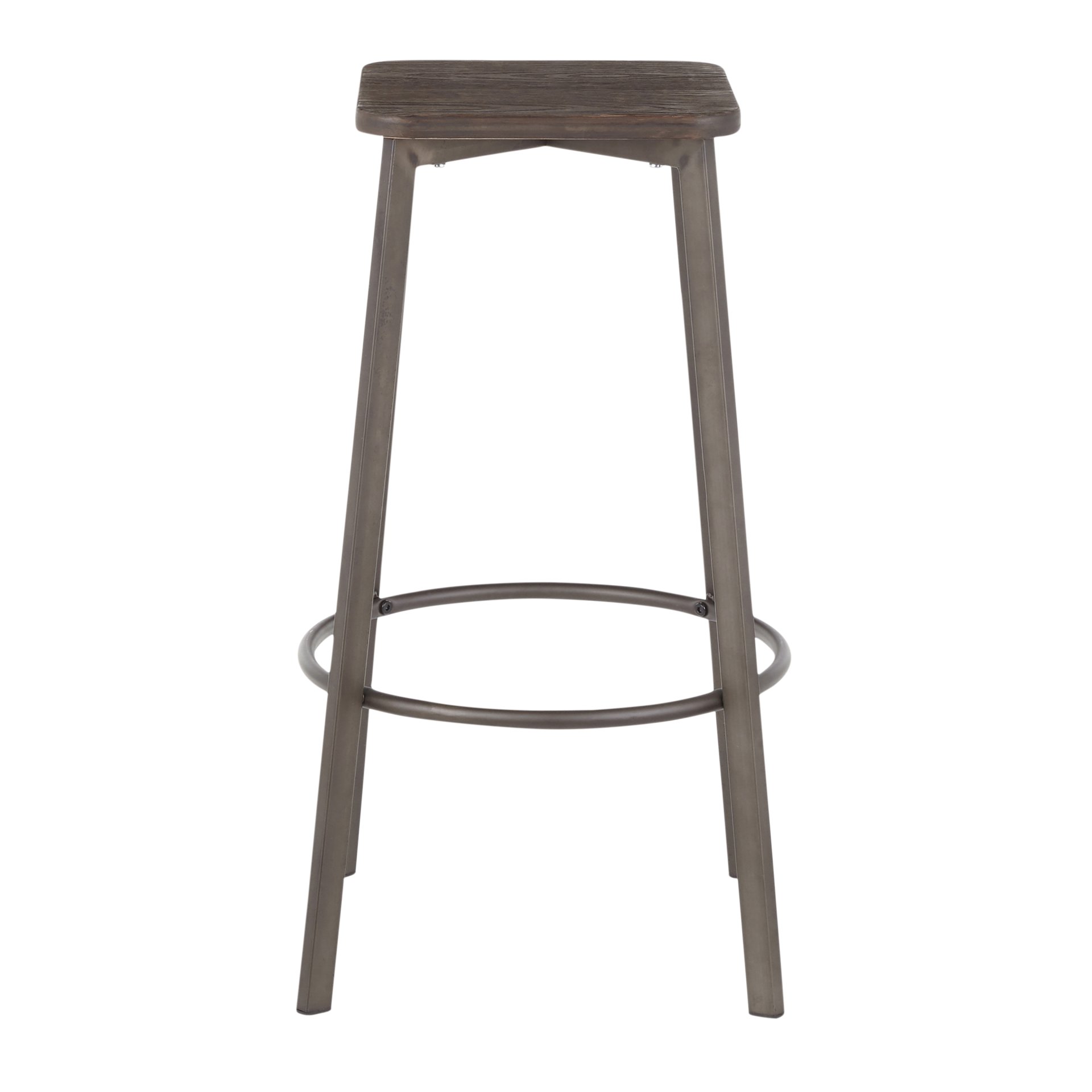 Clara - Industrial Square Barstool (Set of 2) - Espresso - Image 3