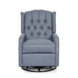 Classic Design, Manual Recliner Chair With 360 Degree Swivel - Charcoal