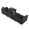 Modern Sectional Cloud Sofa With Console USB Charger Reading Light Cup Holder, Wide Seat 4 Seat Modular Couch Storable Indoor Funiture - Dark Gray - Image 7