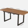 Square Extendable Dining Table With Metal Leg, Modern, Space Saving Kitchen Table For Living Room - Black - Image 7