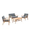 Bahamas - Coffee Table, Loveseat And 2 Chair (Set of 4) - Gray - Image 8