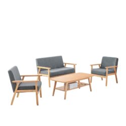 Bahamas - Coffee Table, Loveseat And 2 Chair (Set of 4) - Gray