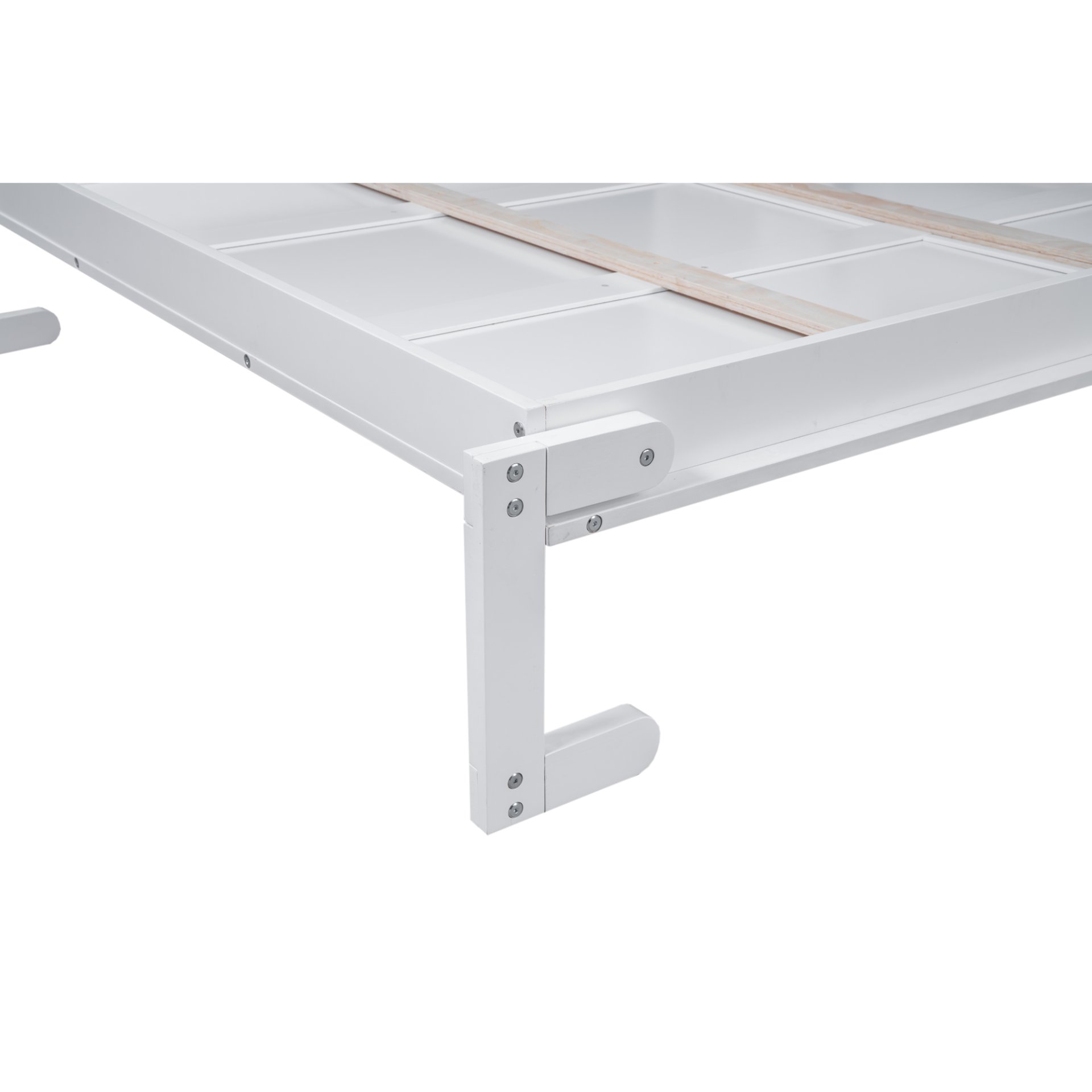 Queen Size Murphy Wall Bed With Shelves And LED Lights - White - Image 14