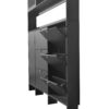Multifunctional Tipping Bucket Shoe Cabinet With Storage Shelf & 6 Flip Drawers, Large Hall Tree With Tempered Glass Doors, Foyer Cabinet With 4 Hooks For Hallway - Black - Image 16