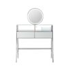33.9" Mirrored Makeup Vanity Desk With Mirror And Lights, Mirrored Console Vanity Table With 2 Big Drawers & Open Shelf, Dressing Table With Charging Station For Bedroom - Silver - Image 7