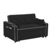 Sofa Bed, 3 In 1 Convertible Sofa Chair Bed, Adjustable Backrest Chair, Chaise Lounge With USB Ports, Cup Holder, Side Pocket - Black - Image 9