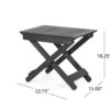 Outdoor Folding Wooden Side Table - Dark Gray - Image 3