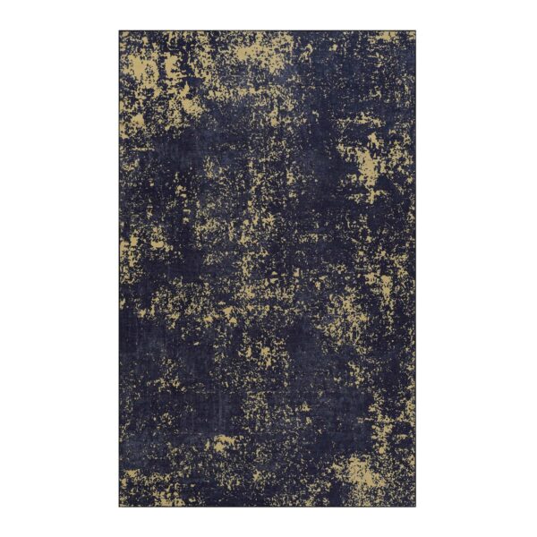 Maval - 2' X 3' Washable Area Rug - Black / Gold