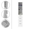 Linen Cabinet, 3 Shelves, 4 Drawers And Metal Handles - White - Image 6