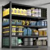 Tall Metal Shelves With 5 Removable Dividers Are High Capacity And Load Bearing For Garages, Kitchens And Offices - Black - Image 2