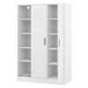 3 Door Shutter Wardrobe & Shelves - White - Image 2