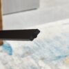 Modern Minimalist Style Dining Table MDF Wooden Top Metal Shelf Metal Heat Transfer Legs Leveling Feet For Dining Room Kitchen Office Table - Walnut / Black - Image 13