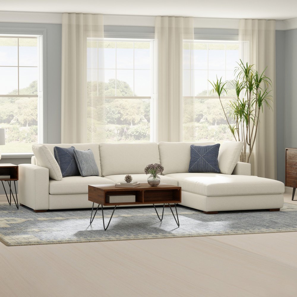 Charlie - Deep Seater Right Sectional Sofa - Cream - Image 8