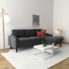 Convertible Combo Sofa, Sofa L Shaped, Sofa With Storage Cabinet Footstool, Living Room Sofa, Living Room 3 Seat Combo Sofa - Dark Gray - Image 4