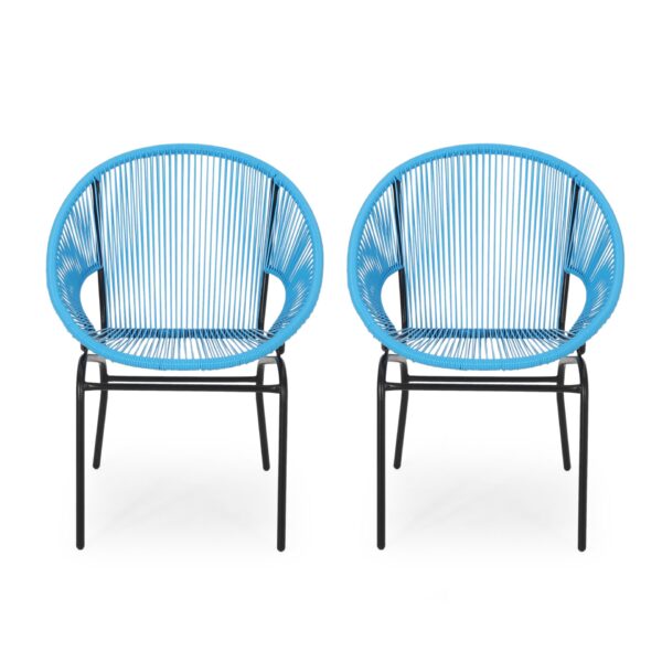 Modern Nusa Chair Outdoor Seating Woven Rope - Blue