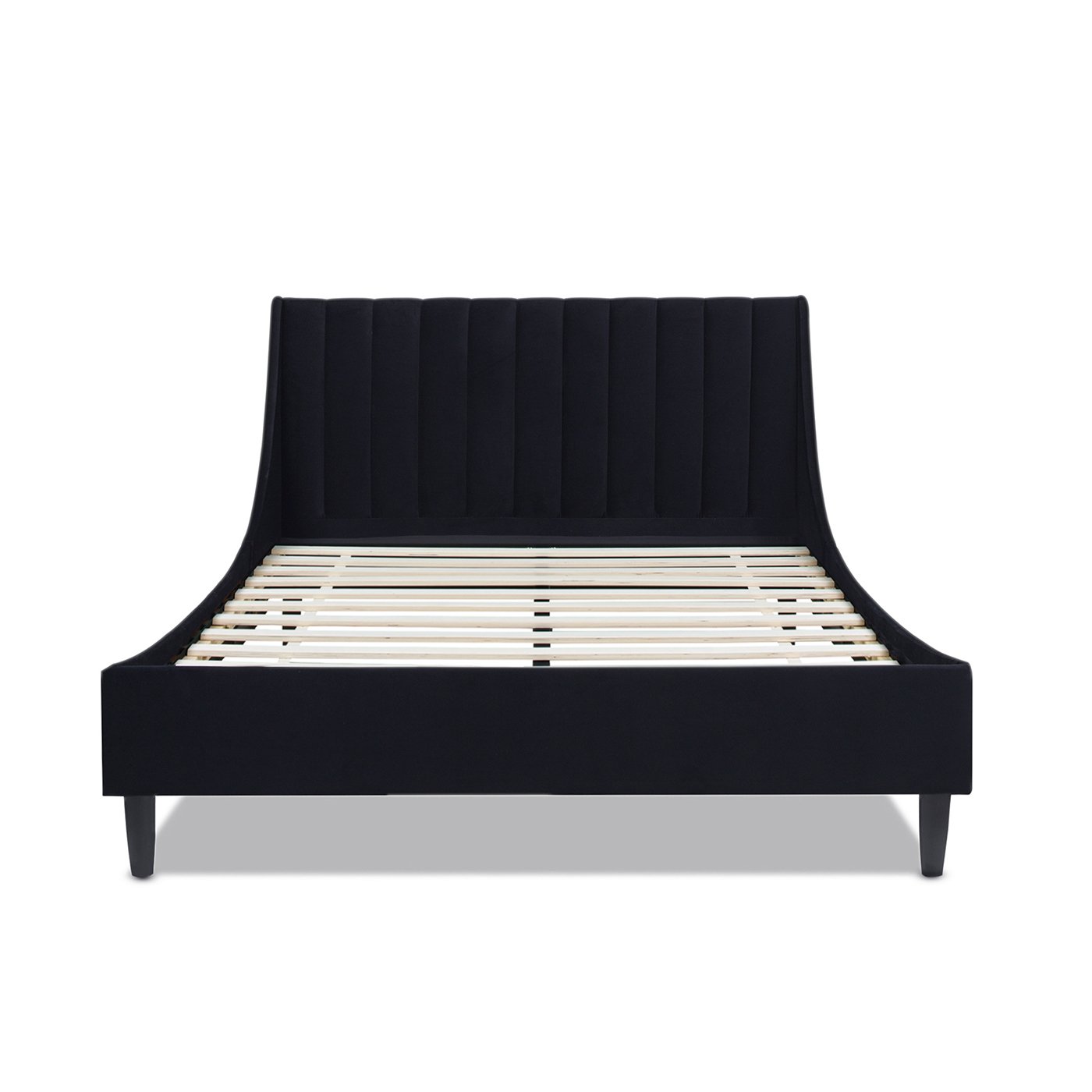 Aspen - Queen Vertical Tufted Headboard Platform Bed Set - Anthracite Black - Image 13