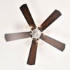 52" Crystal Shade Ceiling Fan Lamp, 3 Speed, 4 Timing, 5 Reversible Blades Crystal Ceiling Fan, 5 Pieces X E12 (No Include Bulb), Hand Pull Chain - Matte Black - Image 14