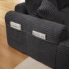 Full Compression Chaise Lounge Set Modular Corduroy Sectional With Arched Armrests Non Slip Base Includes 3 Back Cushions & 2 Throw Pillows - Dark Gray - Image 7