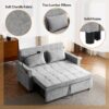 Loveseat Sofa Pull Out Sofa Bed Sleeper Sofa With A Reversible Backrest Cushion, Side Pockets, 2 USB Ports And A Phone Holder For Living Room - Gray - Image 12