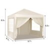 10'X10' Folding Canopy With 4 Removable Sidewalls Outdoor Event Shelter UPF 50+ Gazebo Portable Tents For Parties Beach Camping Wedding Ez Pop Up Canopy 4 Pieces Weight Bag + Carry Bag - Beige - Image 10