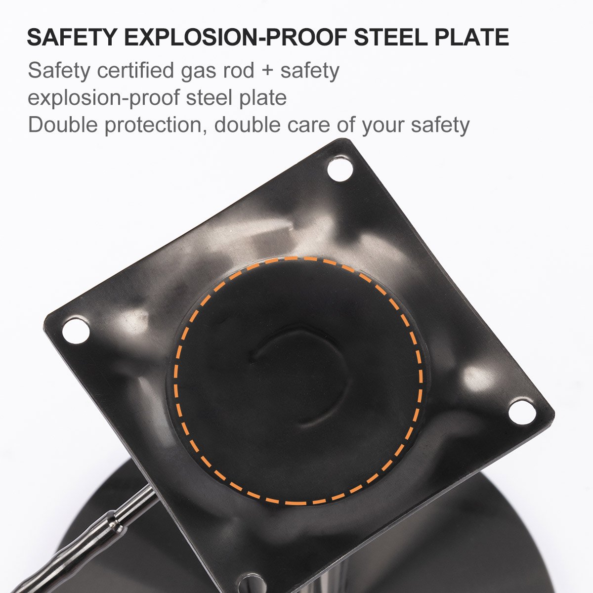 Swivel Titanium Stainless Steel Bar Stool, Adjustable Height For Kitchen Counter And Dining Room - Brown - Image 4