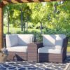 Outdoor Loveseat With Cushions, Ready To Use - Espresso - Image 2