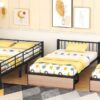 Full Over Twin & Twin Triple Bunk Bed With Drawers, Multi-Functional Frame With Desks And Shelves In The Middle - Black - Image 17
