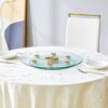 Double Layer Rotatable Round Glass Plate - Gold / Transparent - Image 6