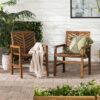 Modern 2 Piece Chevron Patio Chairs - Brown - Image 7