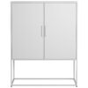 Heavy Duty Metal Buffet Sideboard Modern Steel Storage Cabinet With 2 Shelves, Free Standing Accent Cabinet With Magnetic Doors For Bedroom, Kitchen, And Home Office, Anti-Tip Design - White - Image 18
