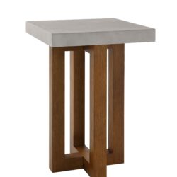 Keven - Faux Concrete Top End Table - Walnut