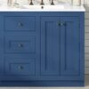 Bathroom Vanity With Ceramic Sink, Bathroom Storage Cabinet With 2 Drawers & Shelf, Freestanding Bathroom Cabinet - Blue - Image 24