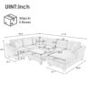 Contemporary U Shaped Sectional Sofa With Movable Storage Ottoman - White - Image 3