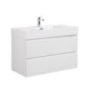 Alice - 36" Bathroom Vanity With Sink, Large Storage Wall Mounted Floating Bathroom Vanity For Modern Bathroom, One-Piece Sink Basin Without Drain And Faucet - White - Image 5
