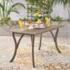 Transitional Acacia Wood Dining Table With Slat Panel Top - Gray - Image 4