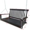 Front Porch Swing With Armrests For Outdoor Patio, Garden Yard, Backyard Or Sunroom - Black - Image 3