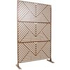 Freestanding Decorative Privacy Screen For Deck Balcony Patio, Metal Privacy Screen - Brown - Image 5