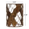 Boho Glam Pino Side Table With Fish Scale Design Tempered Glass Top - Brown - Image 3