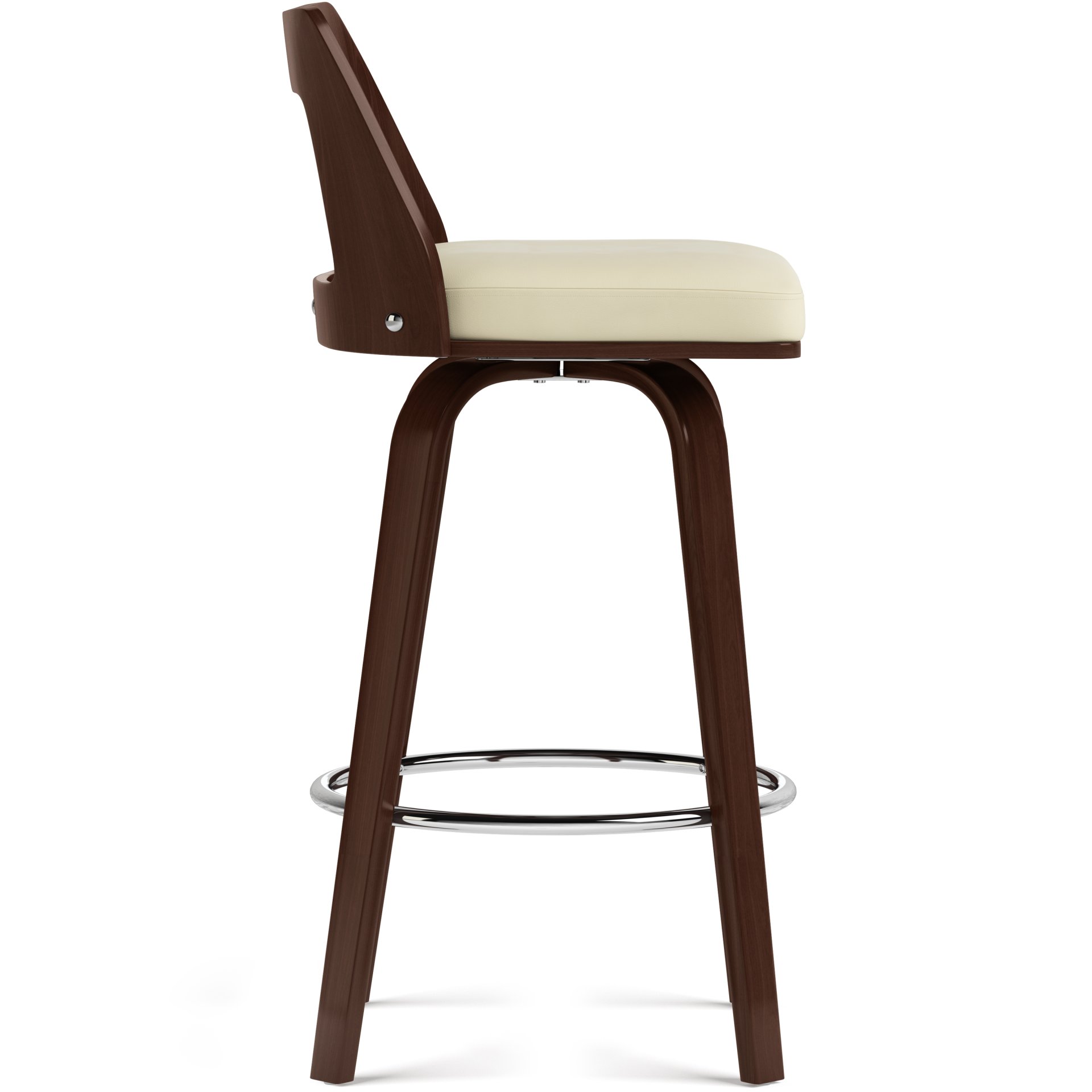 Ellison - Bentwood Swivel Bar Stool (Set of 2) - Cream - Image 3