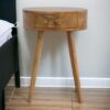 Nordic Circular Shaped Bedside Table - Oak - Image 11