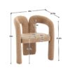Contemporary Velvet Upholstered Accent Dining Chair - Camel Teddy - Image 3