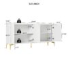 Creative Carved 4 Door Sideboard With Handleless Press To Open Design - White - Image 3